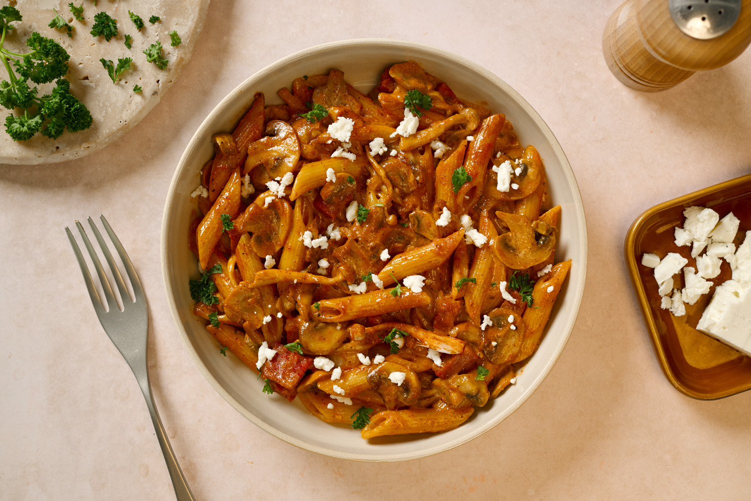 Rauchige Chorizo Pilz Pasta