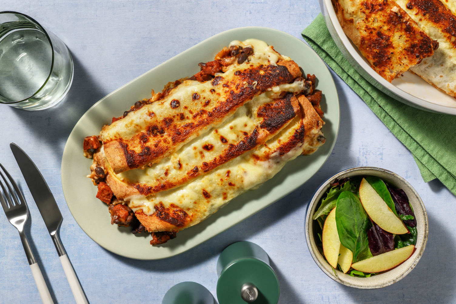 Peri Peri Spiced Chorizo and Black Bean Enchiladas