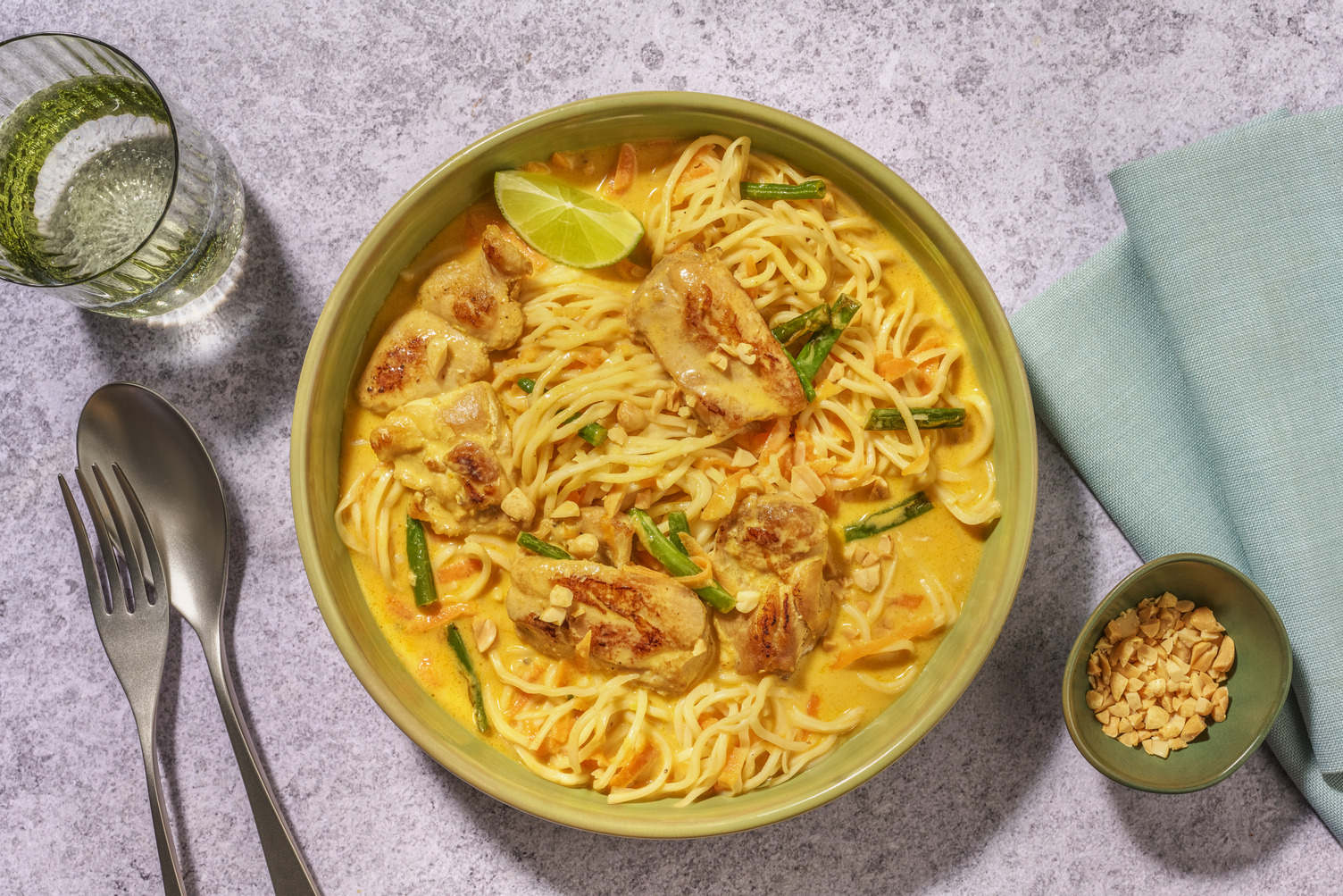 Dry Laksa Goreng Style Chicken Noodles