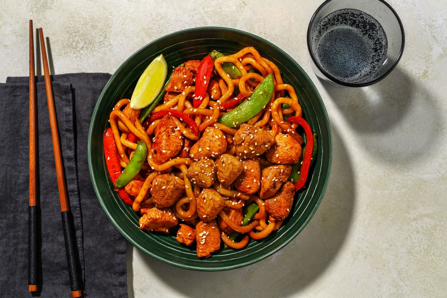 Speedy Spiced Chicken and Prawn Udon
