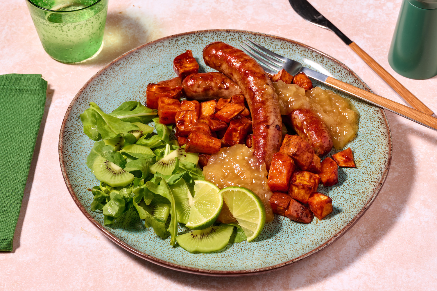 Peri Peri Glazed Sausages and Roasted Sweet Potato