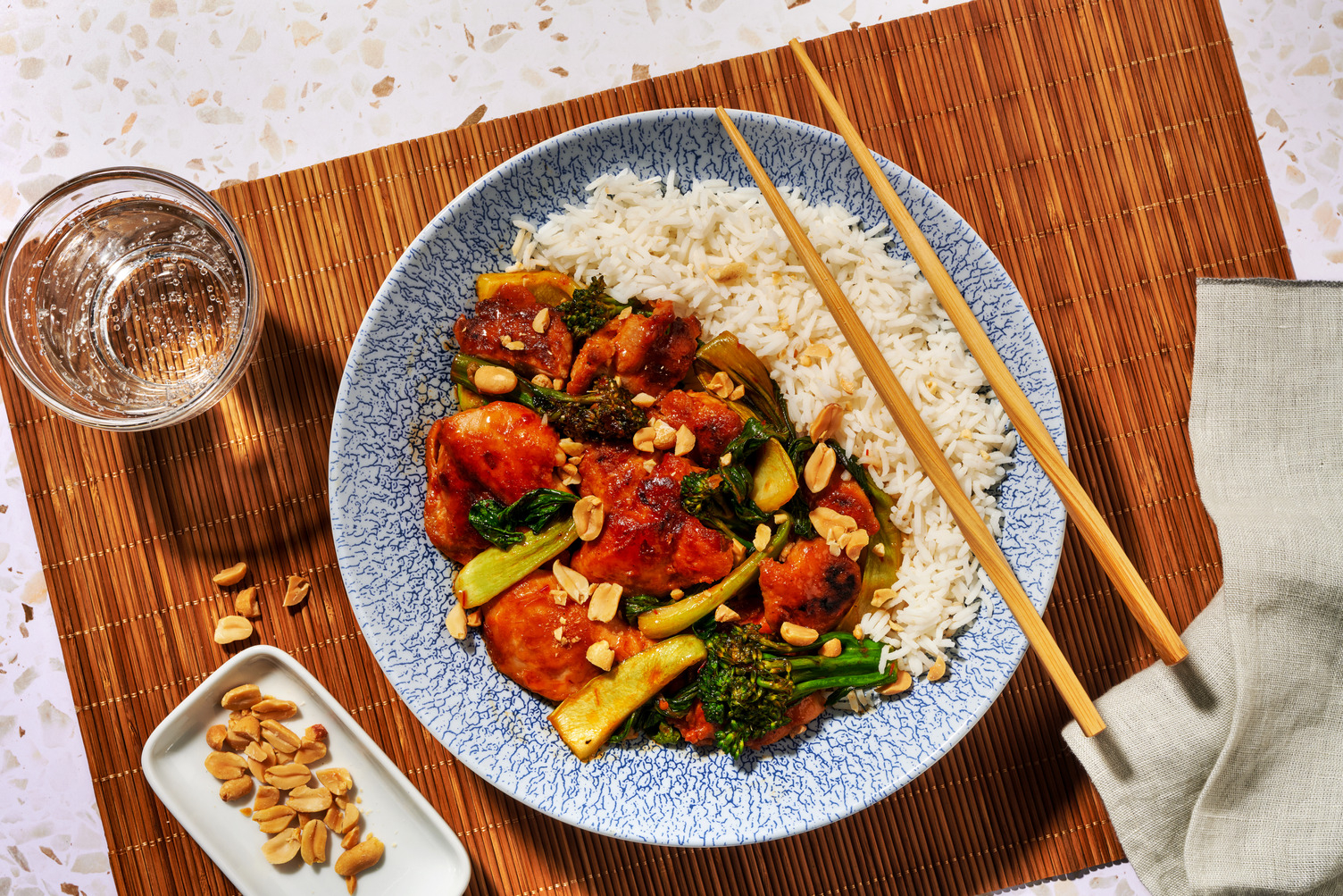 General Tso's Inspired Chicken and Prawns