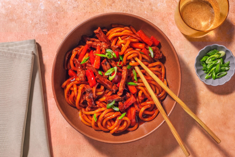 Sticky Asian Beef  Noodles