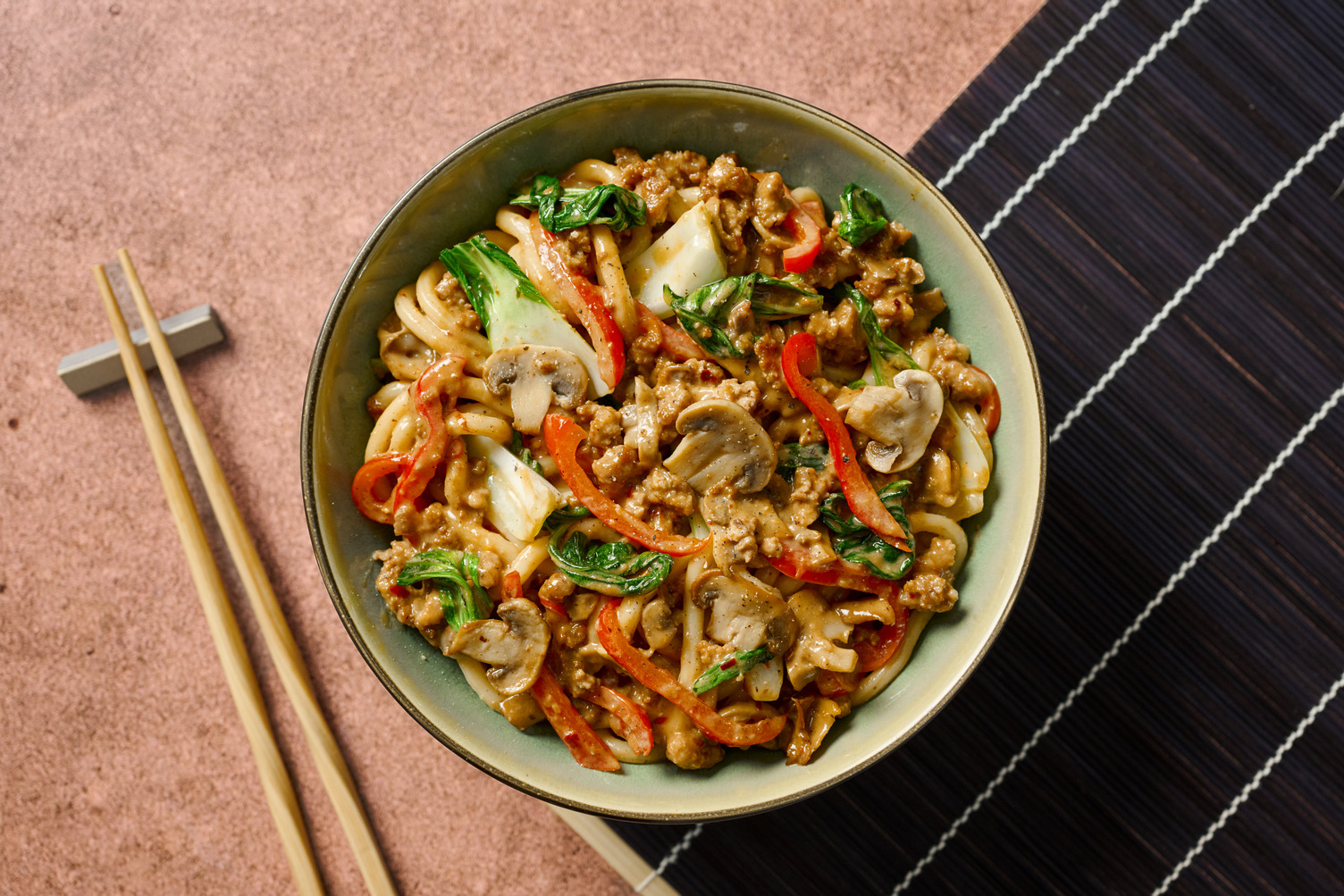 Dan Dan Style Beef and Peanut Udon