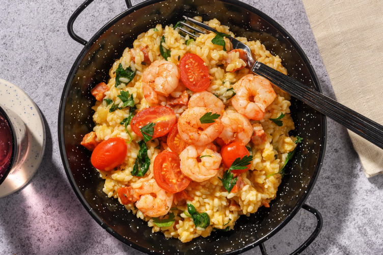Valentins-Risotto mit Garnelen & Chorizo