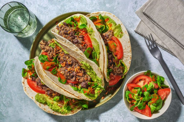 Mexican Spiced Black Bean Loaded Tortillas