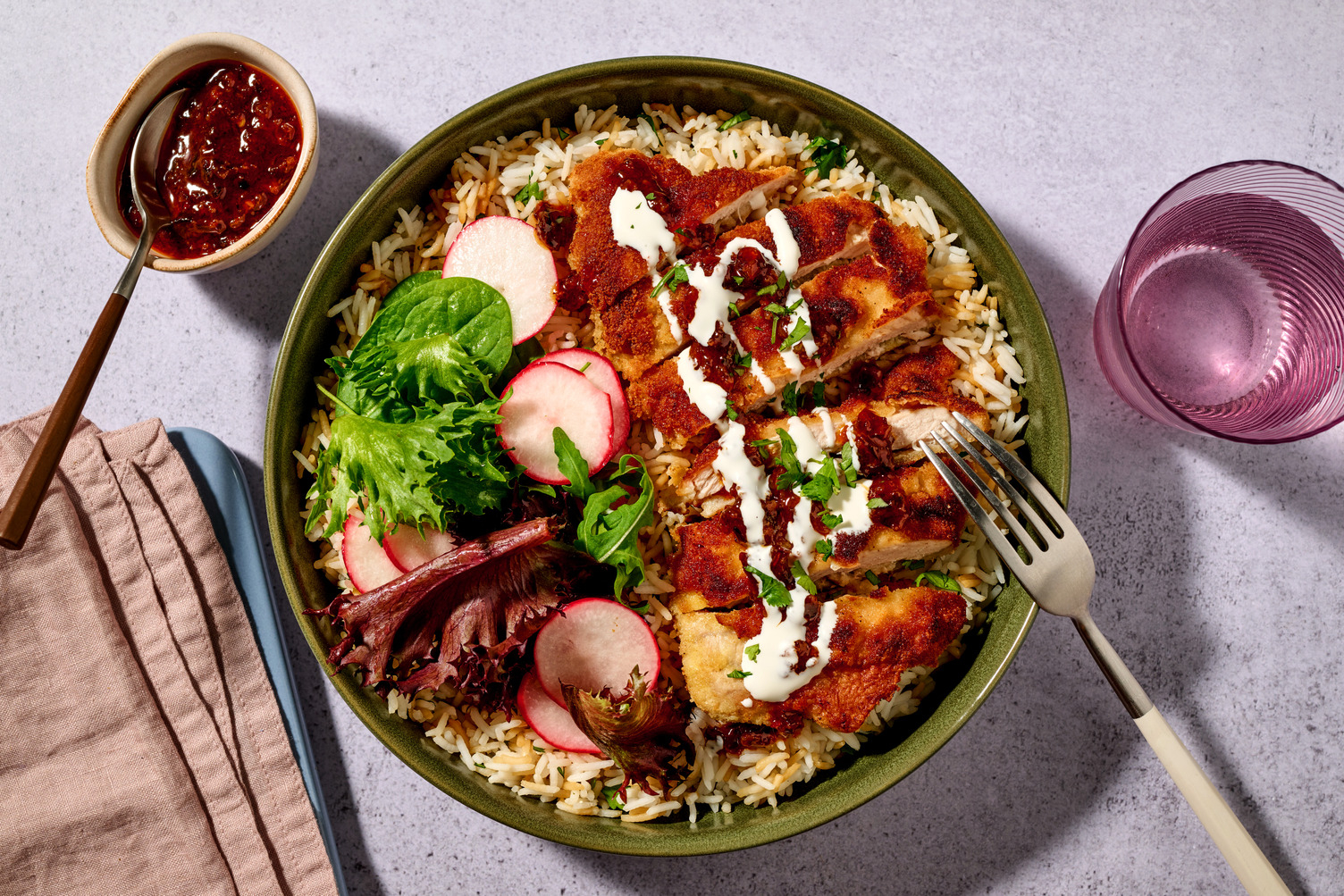 Pan-Fried Tonkatsu Pork & XO Sauce Bento Style Bowl