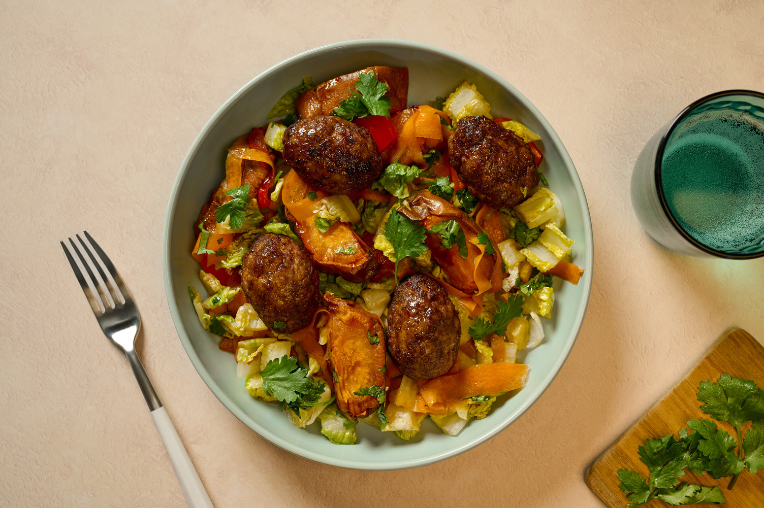Oven-Baked Thai Inspired Pork Kofta Salad