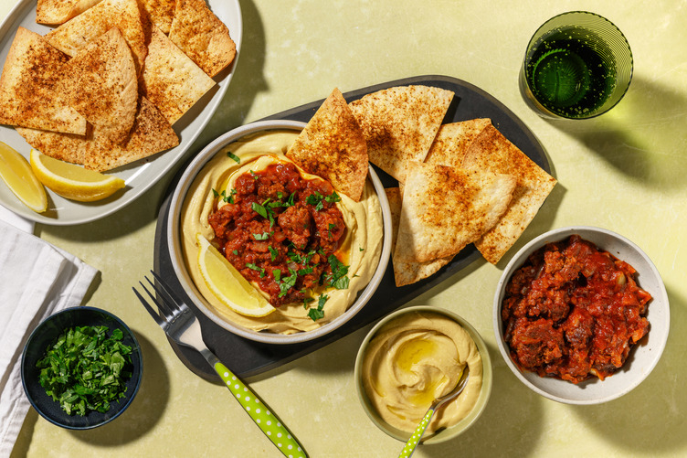DIY Hummus and Harissa Spiced Mince