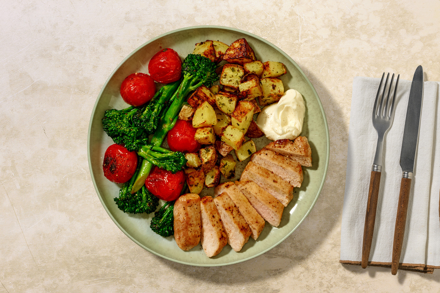 Pan-Fried Peri Peri Pork Steak and Herby Potatoes