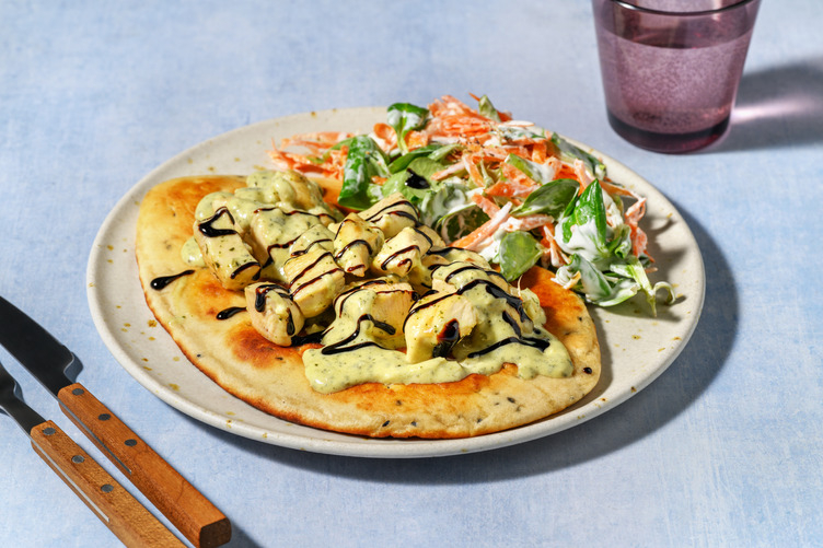 Pesto Prawns Loaded Naan