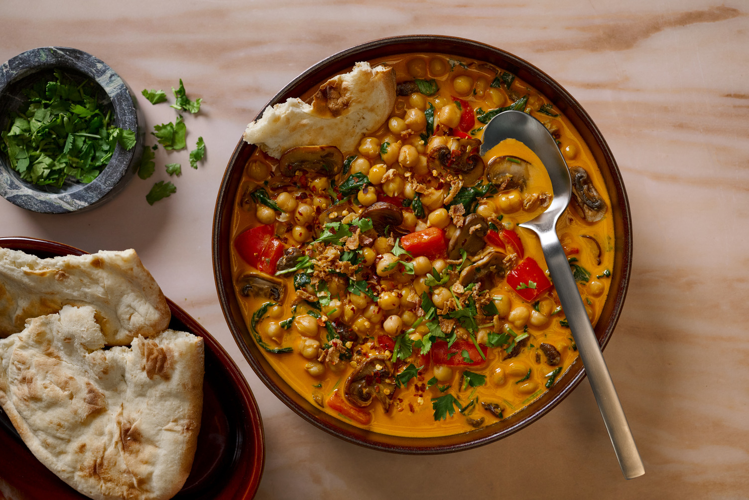 Chettinad Style Spiced Chickpea and Coconut Soup