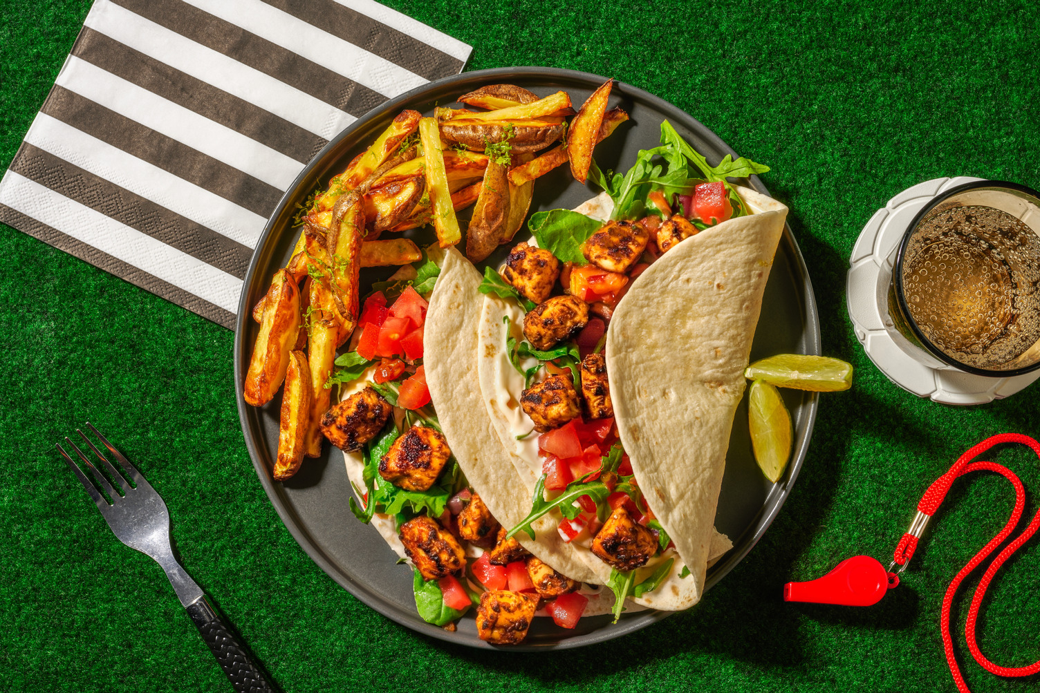 Sticky Spiced Mango Glazed Chicken Tacos