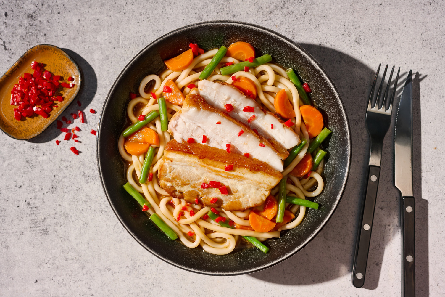 Thai-style Pork Belly Noodles