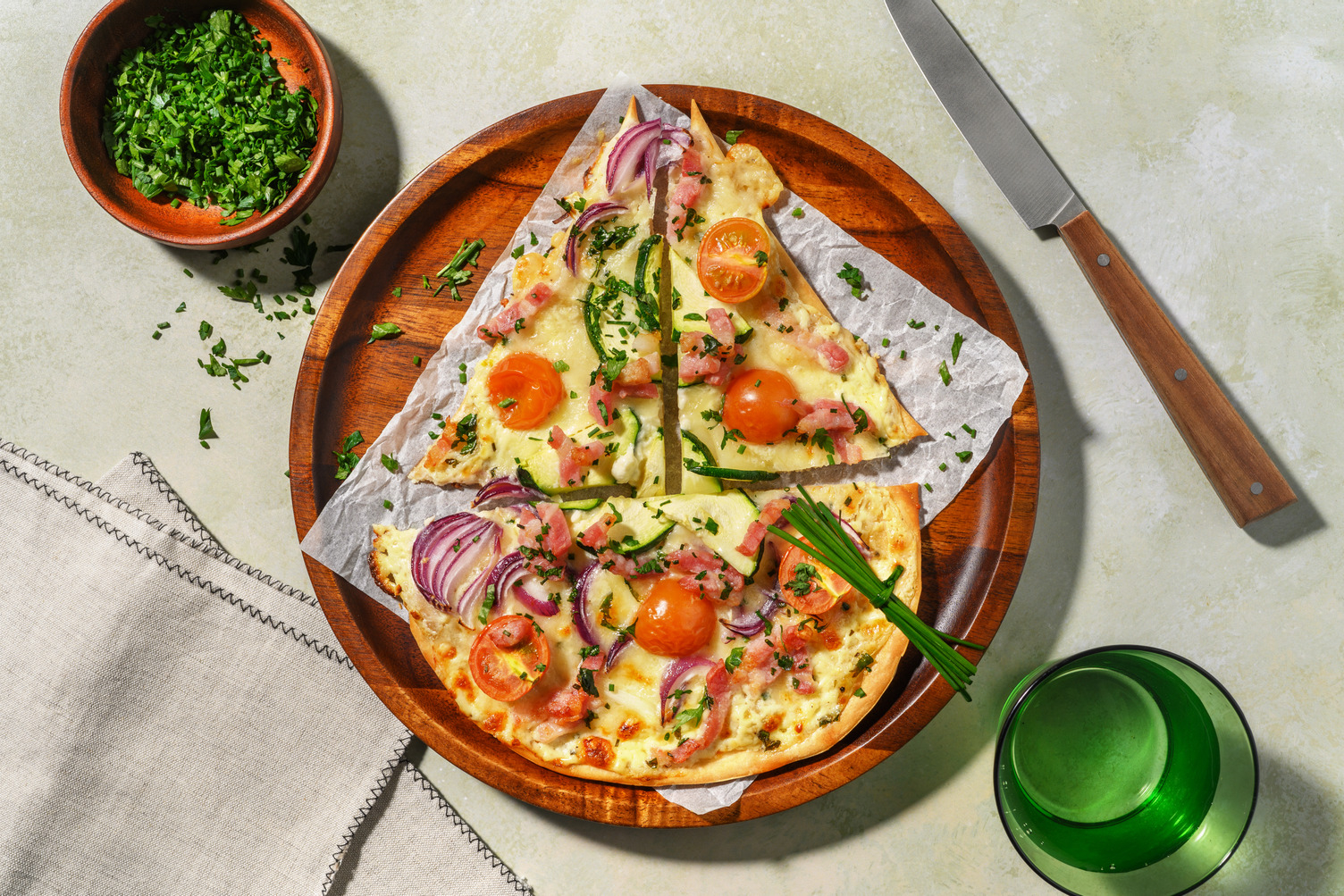 Elsässer Flammkuchen ahoi & doppelt Bacon