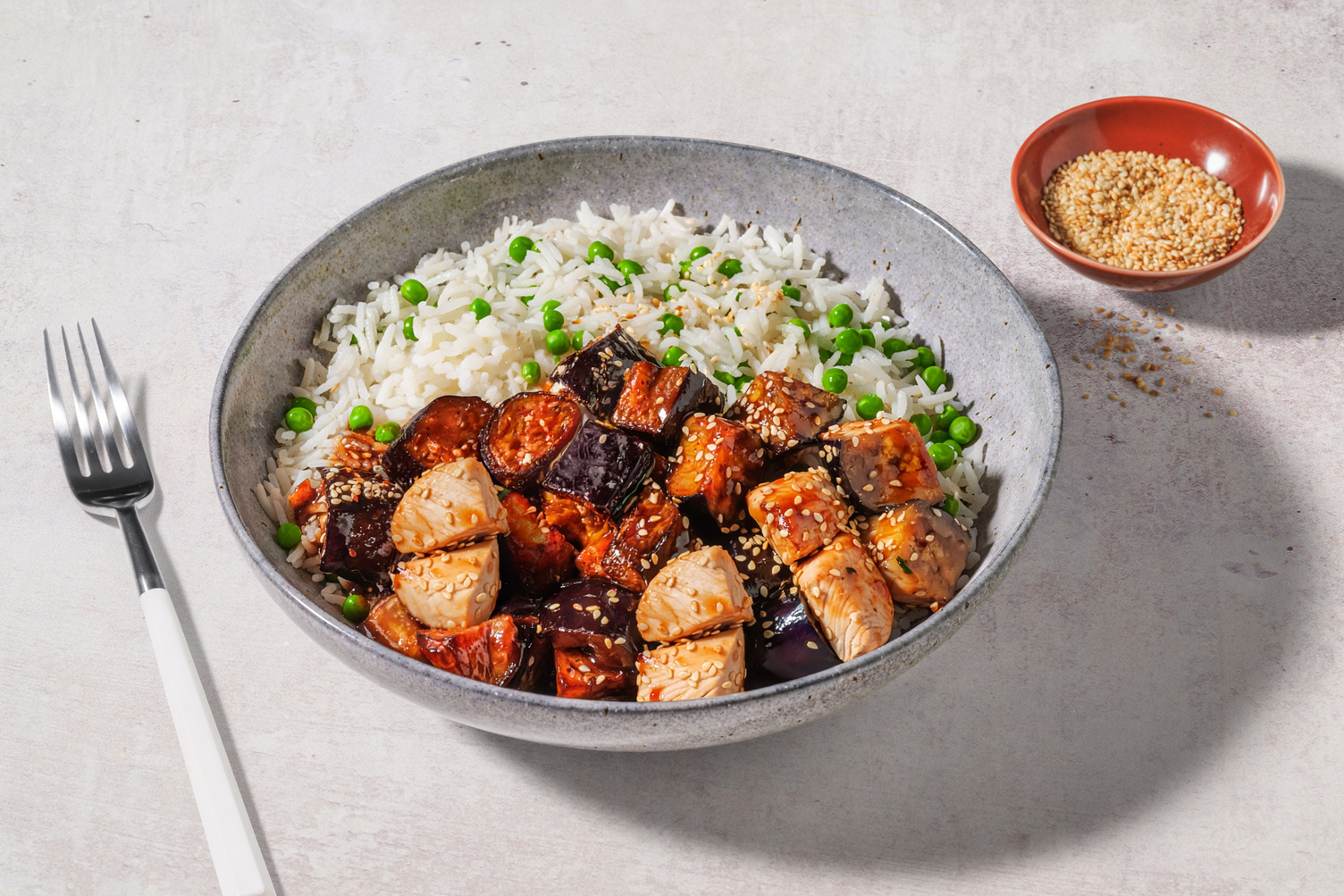 Caramelised Chicken and Aubergine Stir-Fry