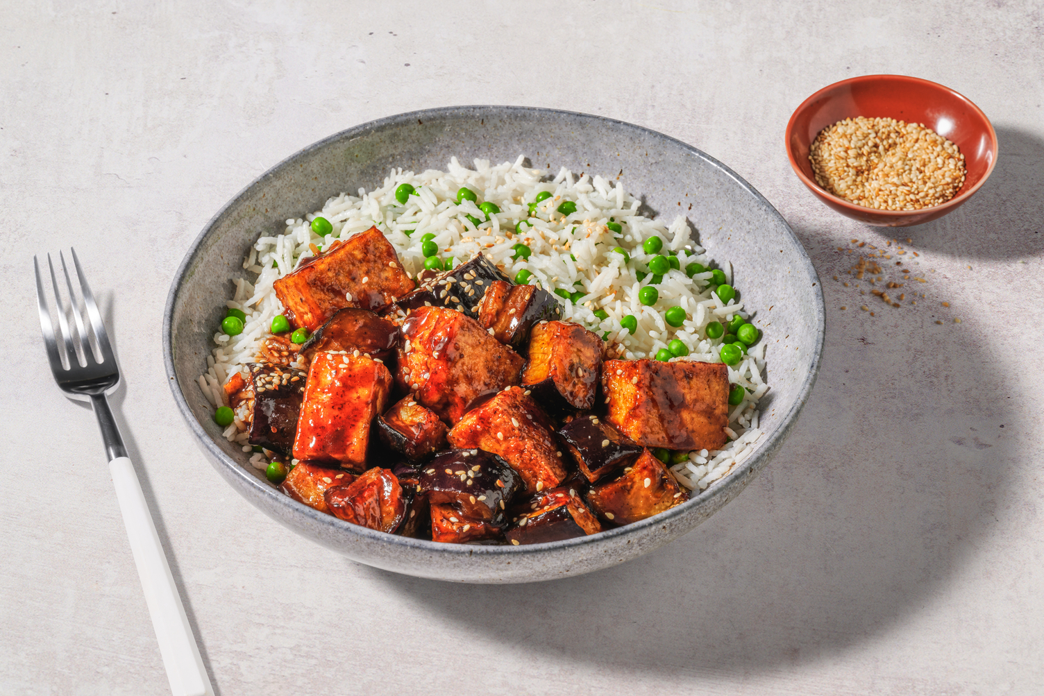 Caramelised Double Tofu and Aubergine Stir-Fry in XO Sauce