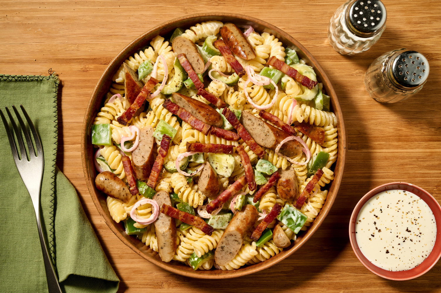 Omas Klassiker: Nudelsalat mit Nürnberger & Bacon