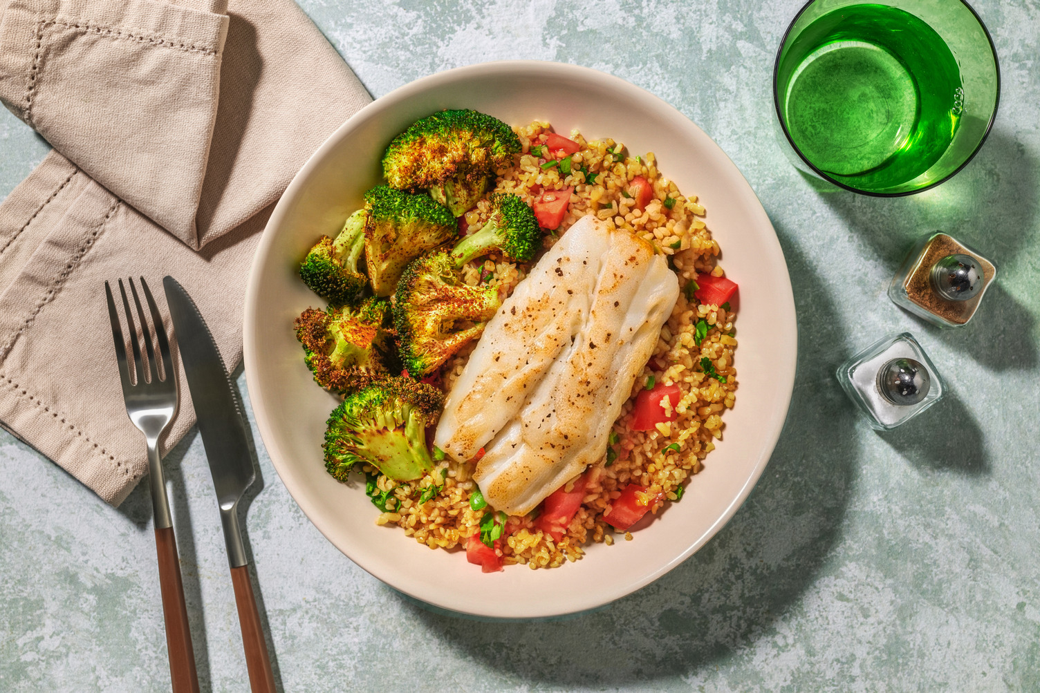 Middle-Eastern Style Basa and Tabblouleh
