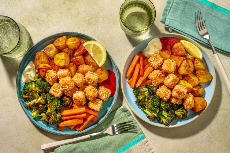 Popcorn Chicken and Crispy Potatoes