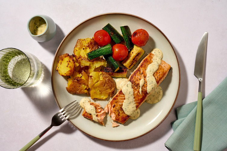Salmon and Creamy Tarragon Sauce