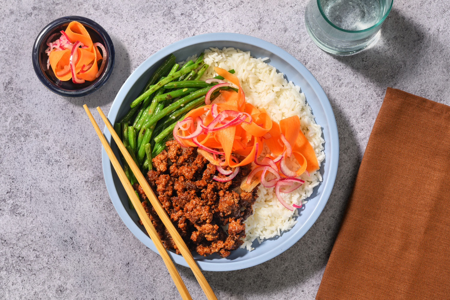 Bowl bibimbap de bœuf au gochujang