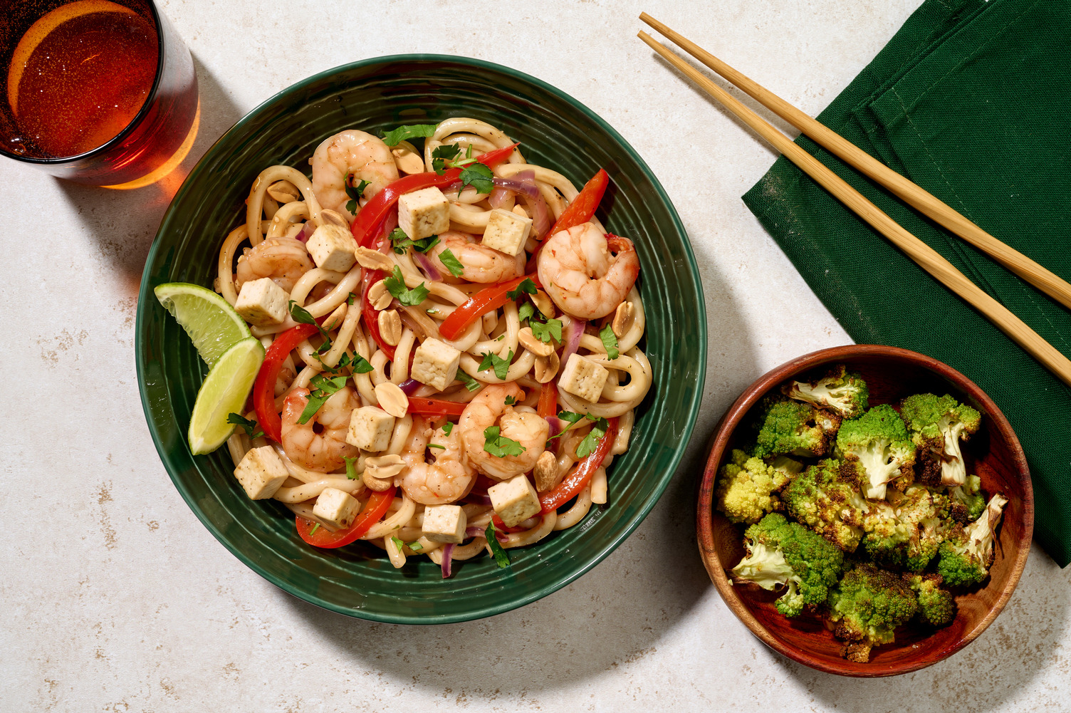 Prawn, Tofu and Romanesco Hoisin Udon