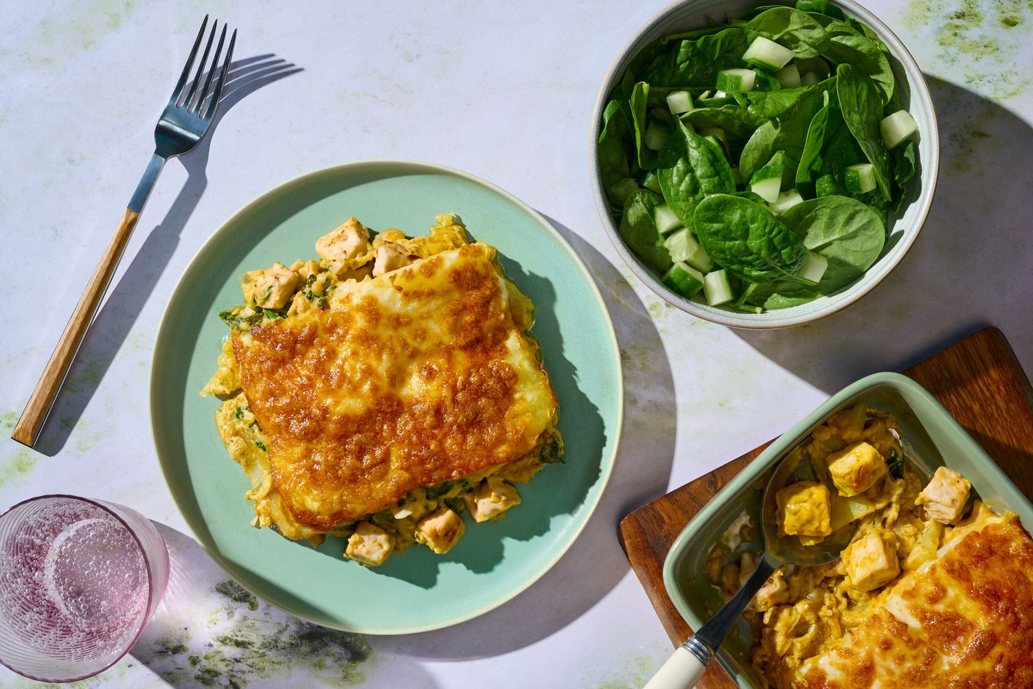 Cheesy Bombay Chicken Aloo Inspired Gratin