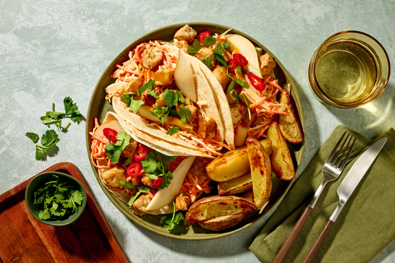 Crispy Halloumi Katsu Curry Tacos