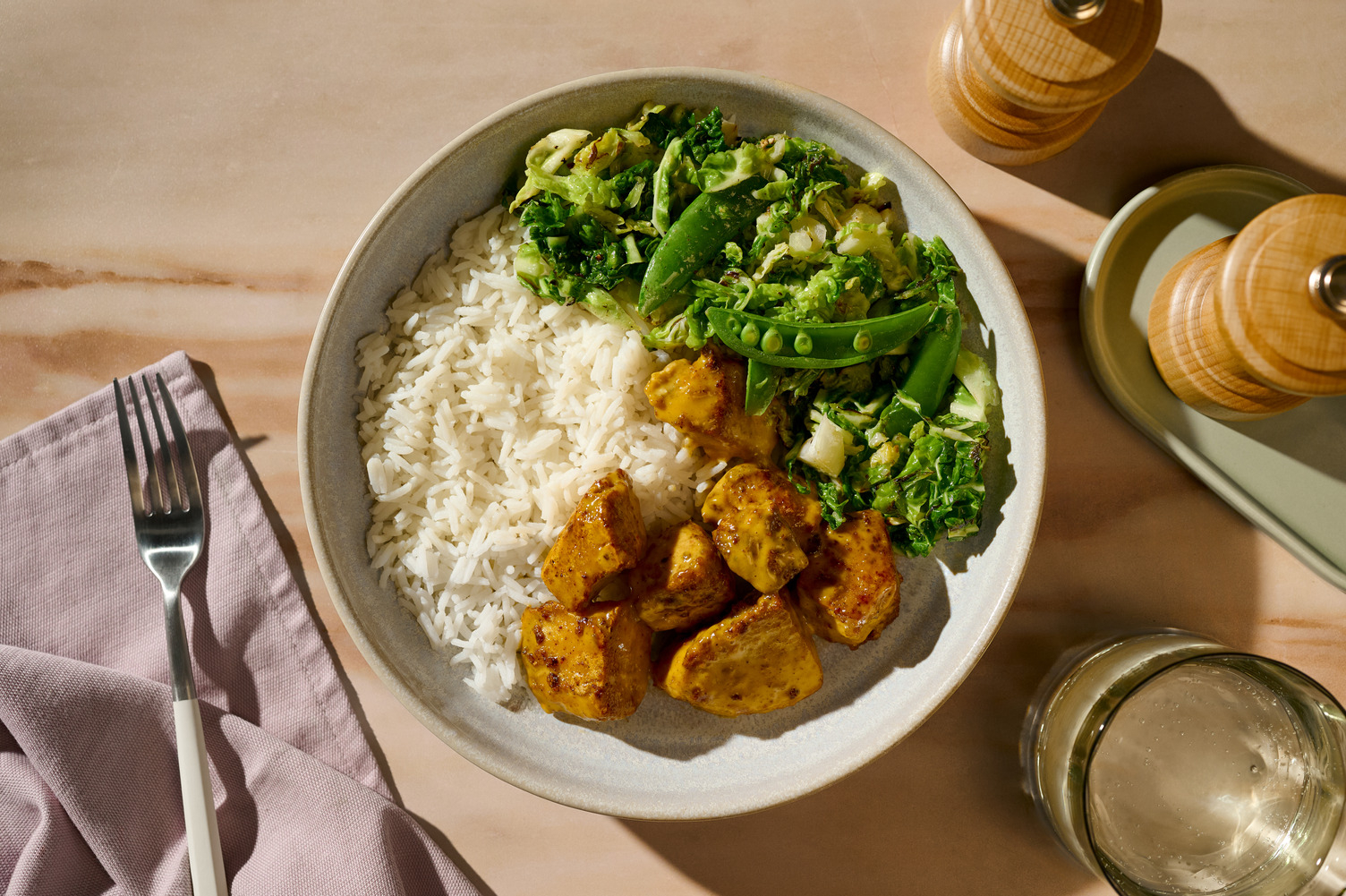 Sticky Amarillo Spiced Halloumi Rice Bowl
