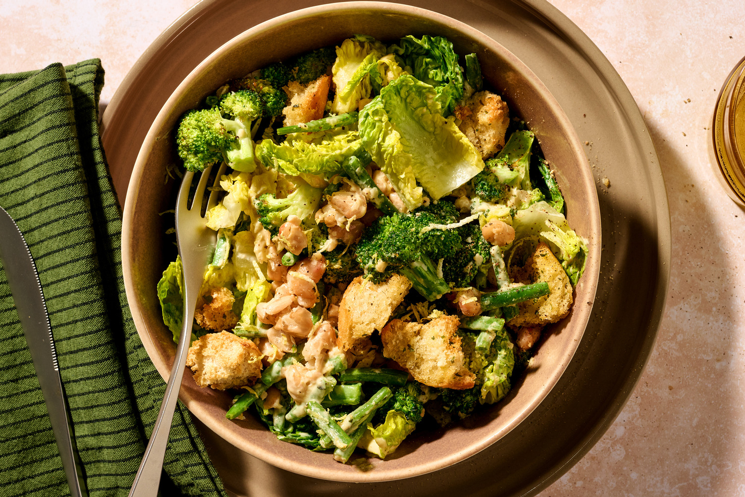 Crispy Butter Bean Veggie 'Caesar' Salad