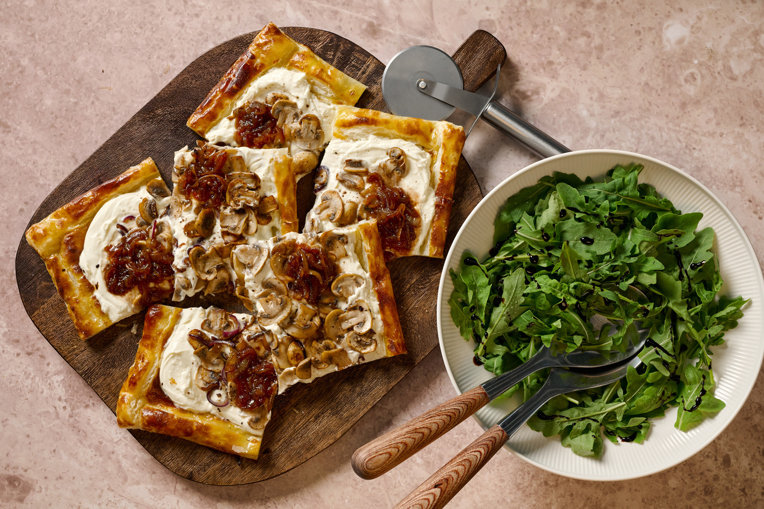 Garlic Mushroom and Onion Marmalade Tart