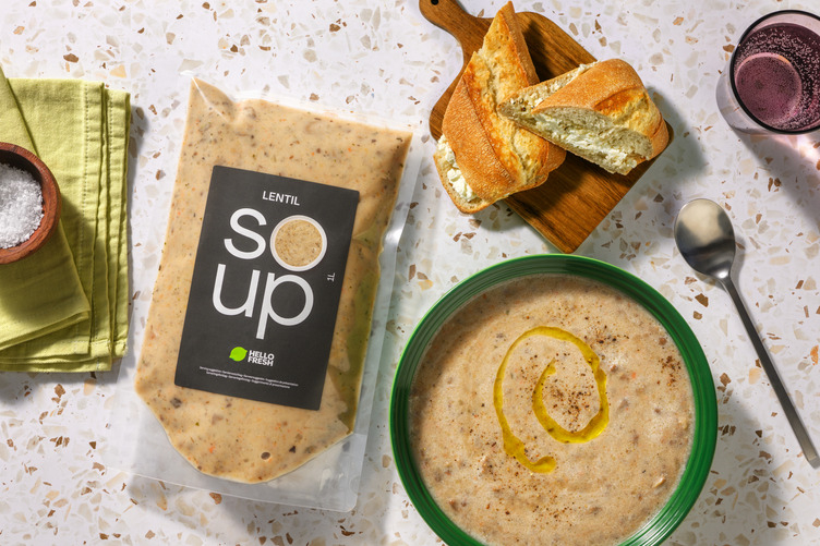 Lentil Soup with Goat's Cheese Toast