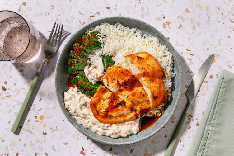 Bio-Hähnchen mit Spiral-Gurkensalat