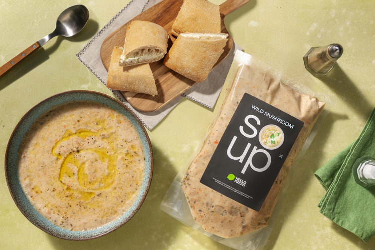 Mushroom Soup with Blue Cheese Ciabatta