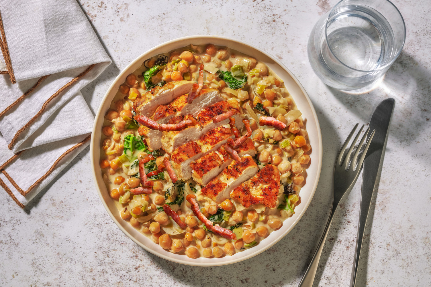 Rosemary Chicken Breast and Cacio e Pepe Bacon Chickpeas