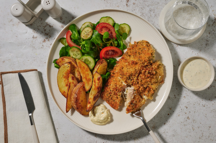 Knuspriger Pangasius mit Ofenkartoffeln