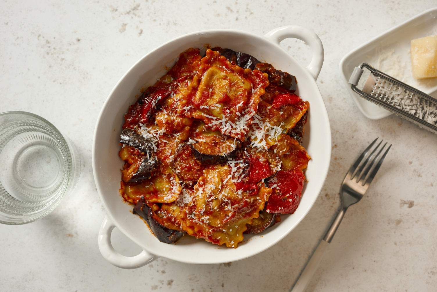 Chicken and 'Nduja Stuffed Tortelloni in Red Wine & Oregano Sauce