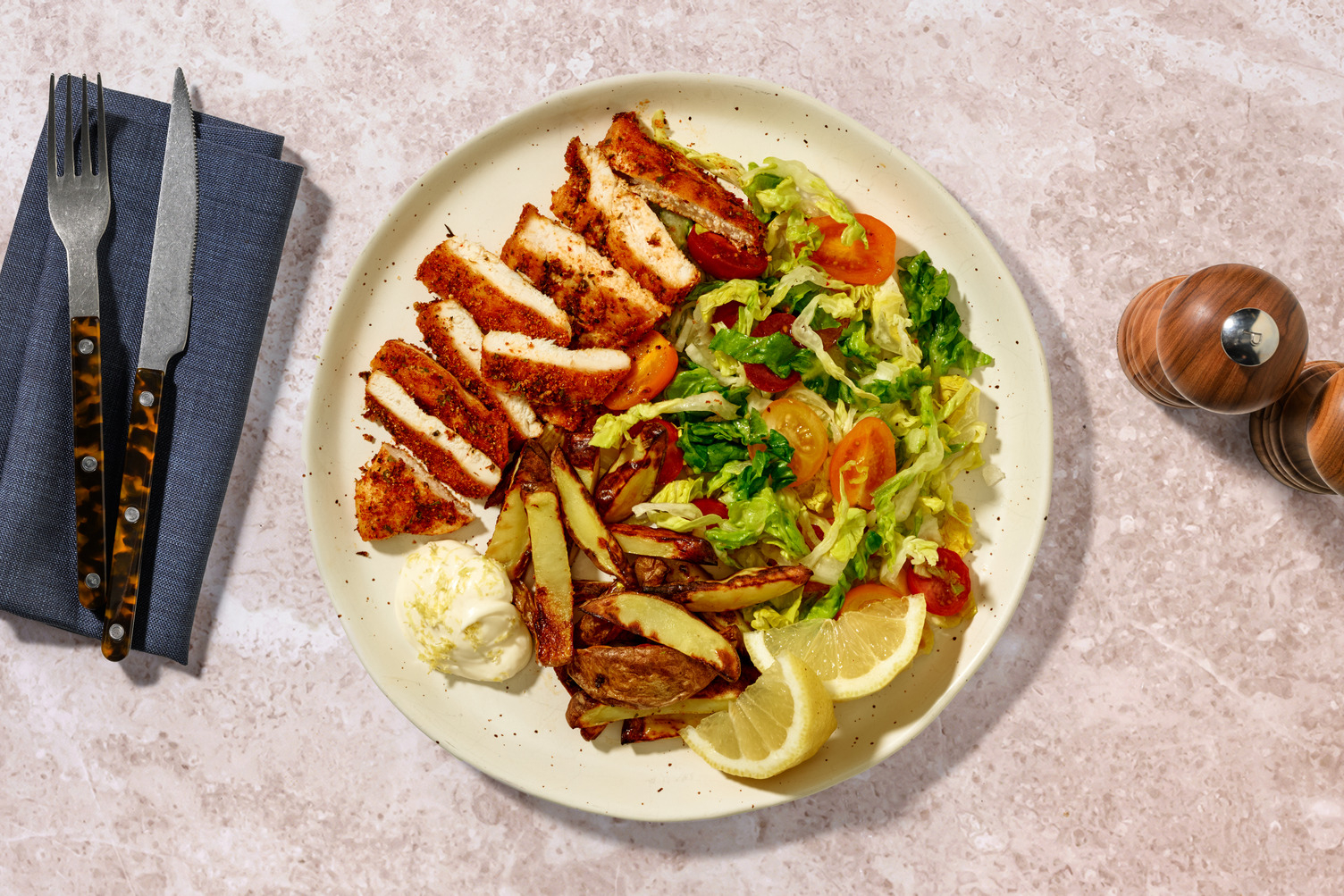 Peri Peri Salmon and Chips