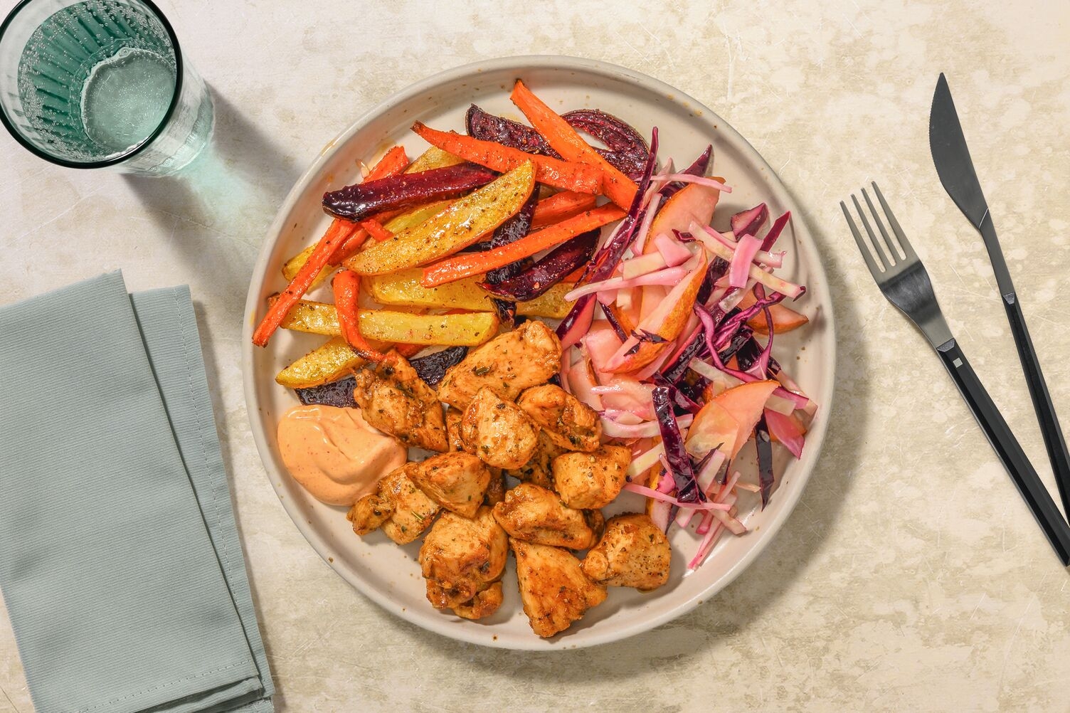 Jerk Honey Chicken & Veggie Fries