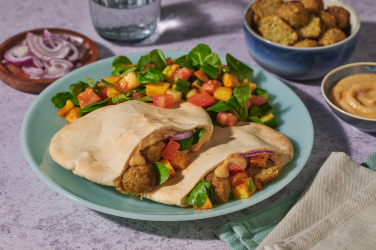 Pita's met falafel en mango