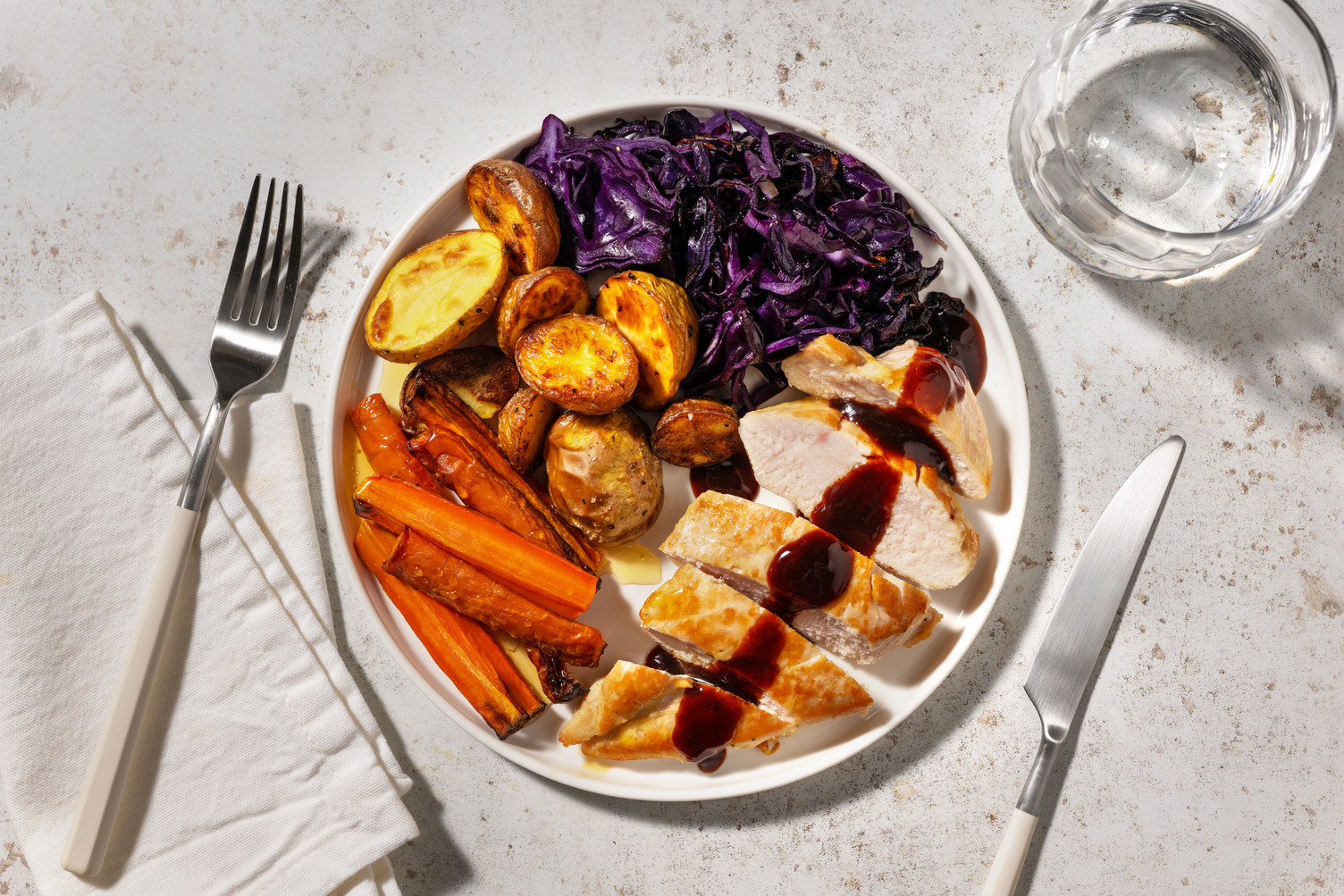 Roasted Chicken and Bacon in Red Wine & Sour Cherry Sauce