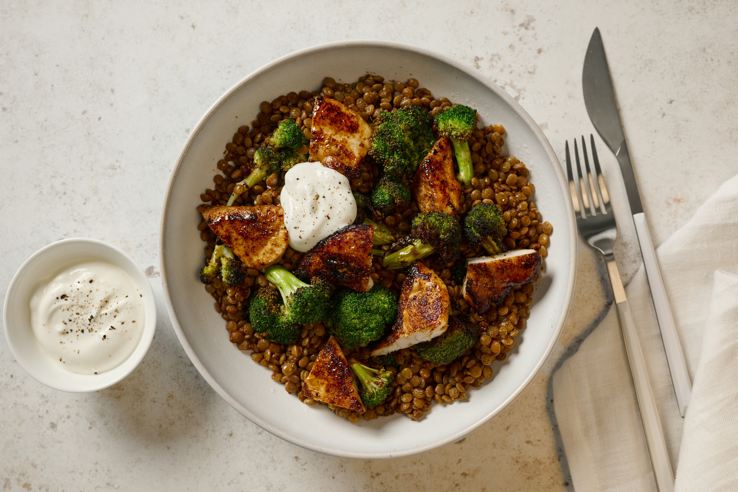Middle Eastern Style Spiced Salmon & Lentil Salad