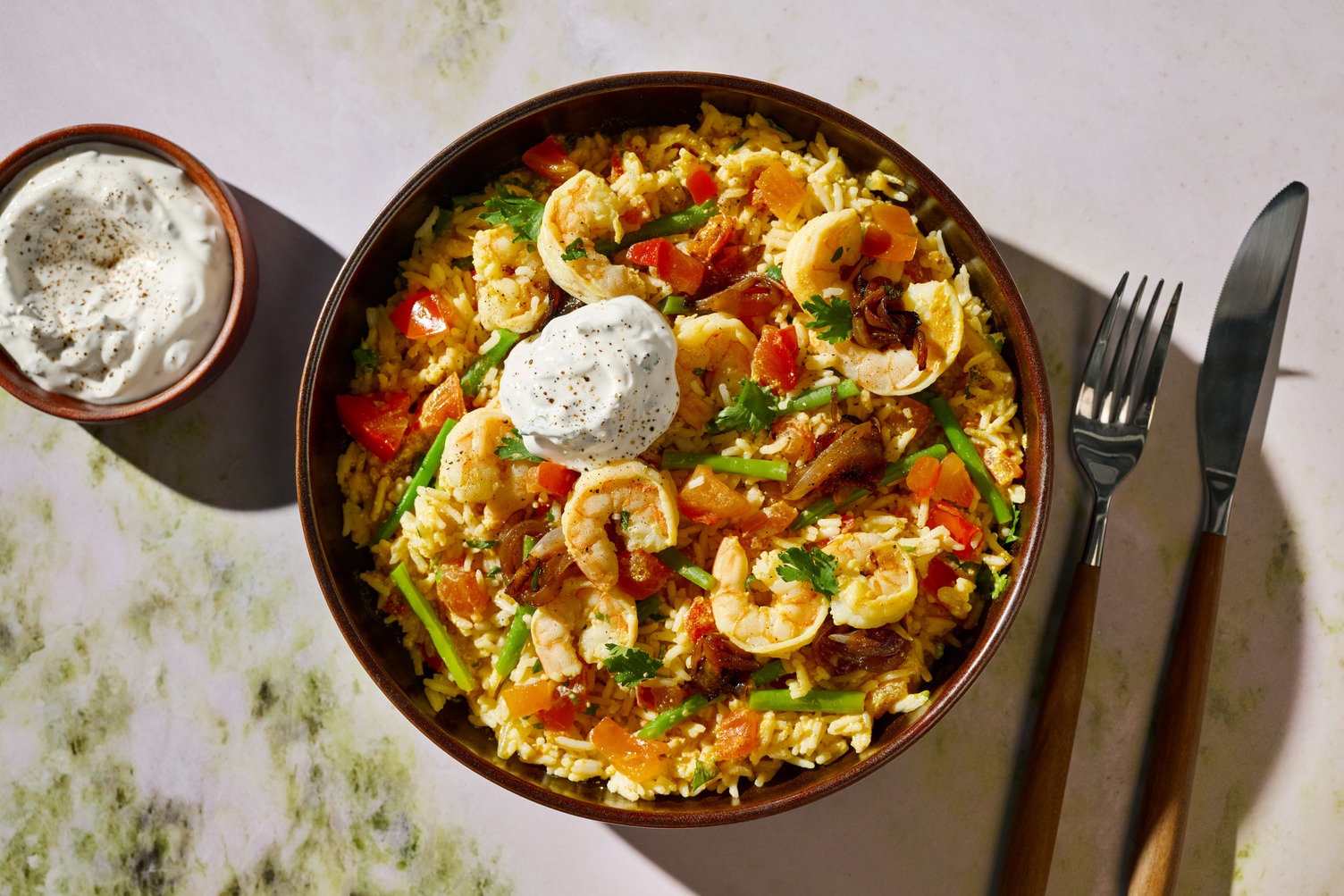 Würziges Biryani mit doppelt Riesengarnelen