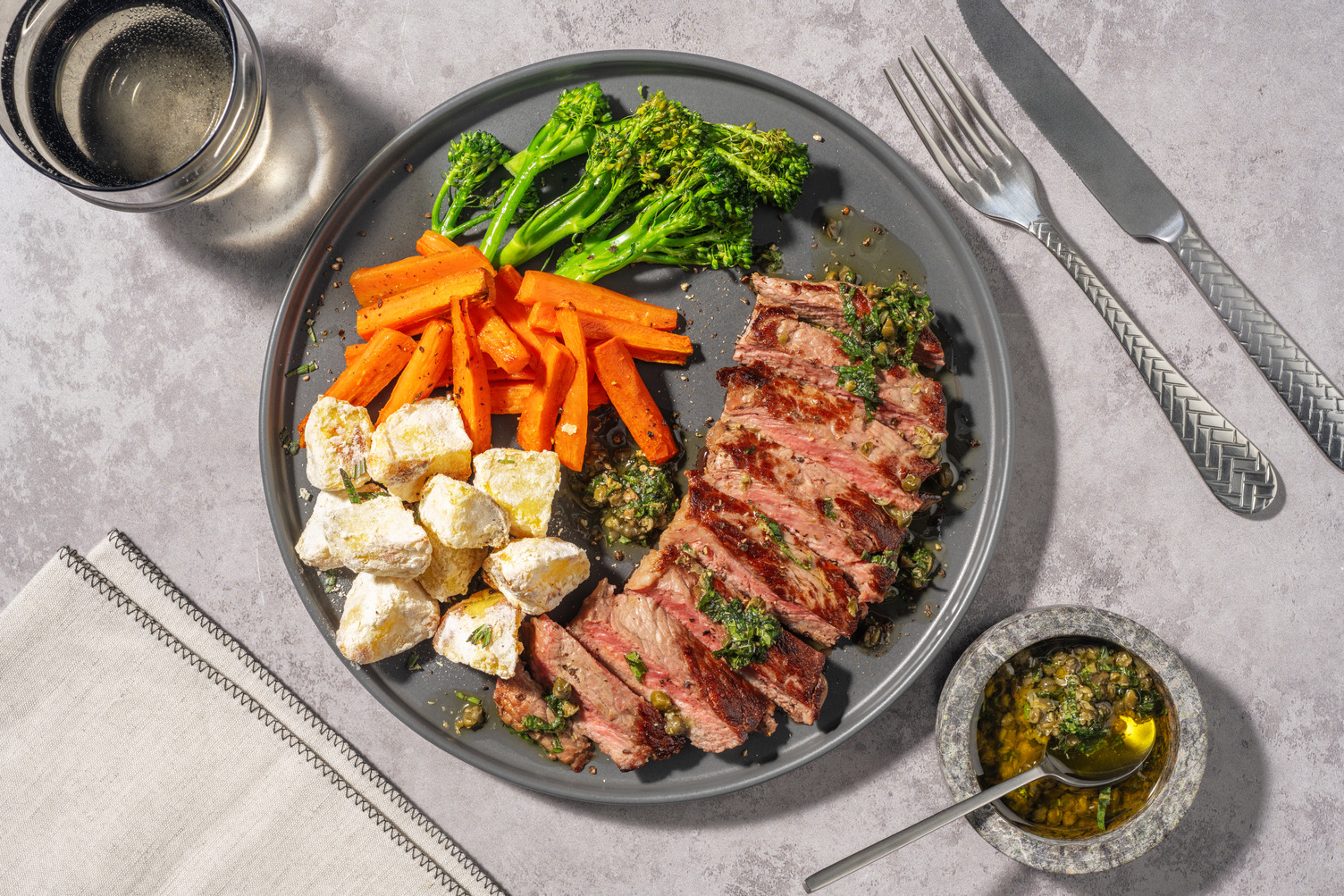 Pan-Seared Rump Steak and Salsa Verde
