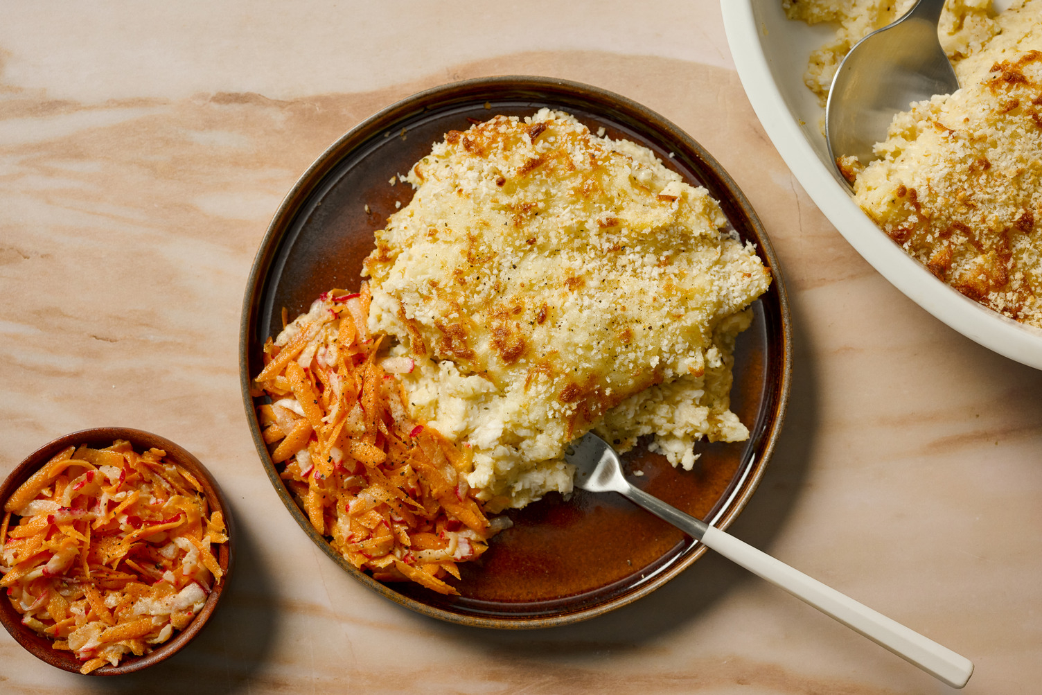 Kartoffelgratin mit Fisch aus dem Ofen