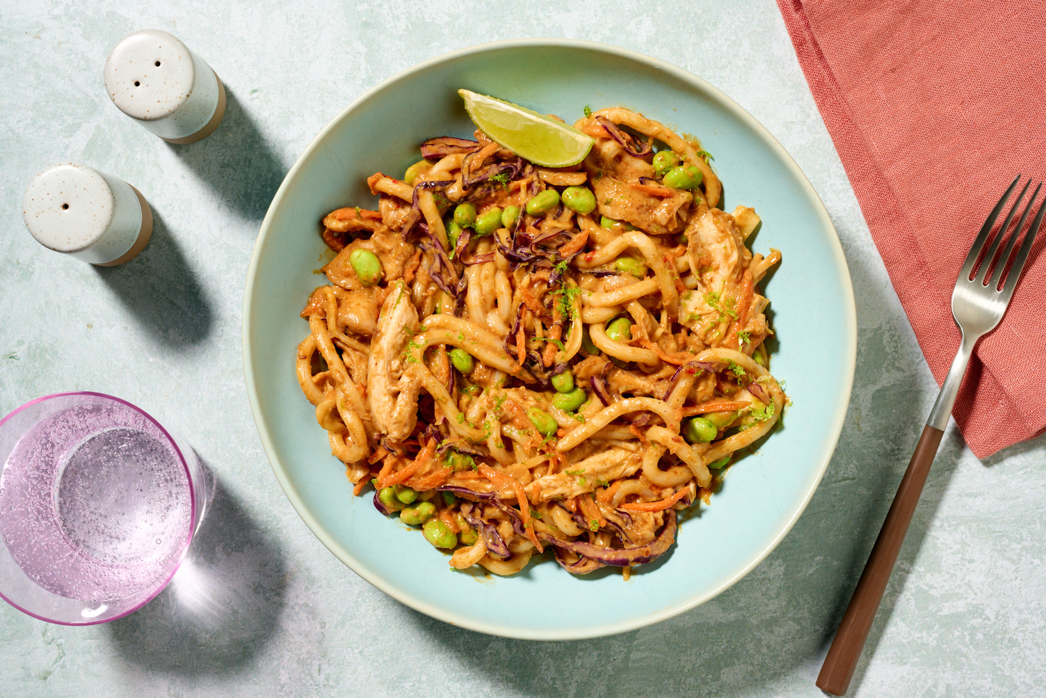 Protein-Packed Double Shredded Satay Chicken Noodles
