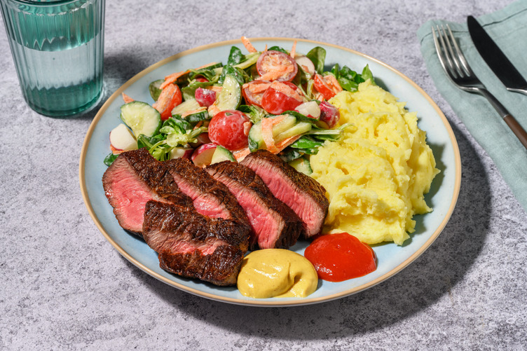 Rinderhüftsteak mit Kartoffelpüree