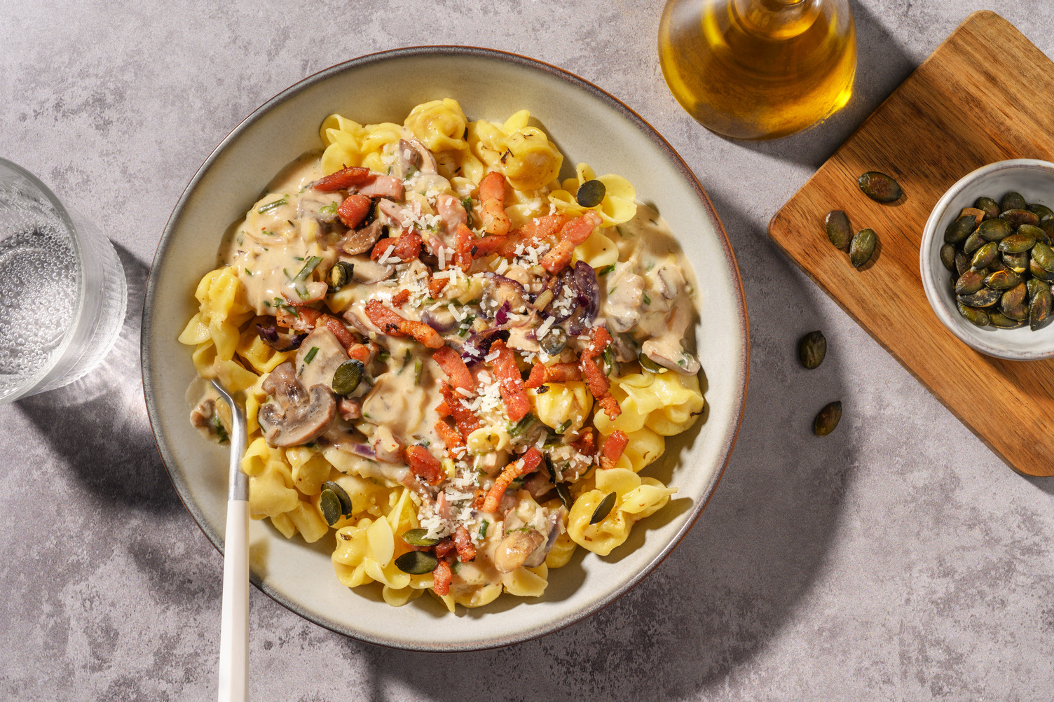 Fiorelli in cremiger Estragonsoße mit extra Bacon