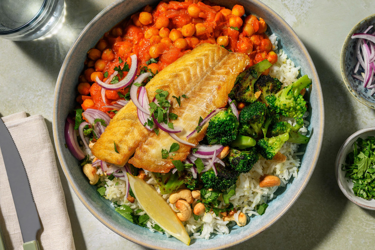 Kichererbsen-Curry mit extra Seelachs